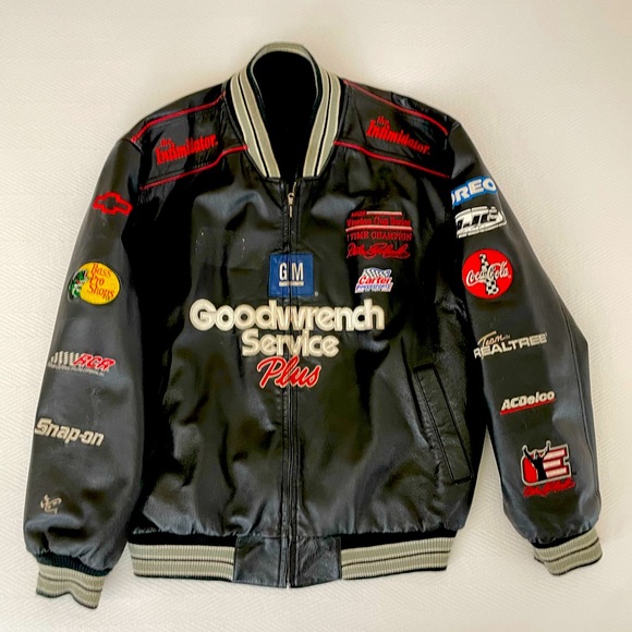 Nascar Other - Vintage NASCAR Dale Earnhardt Leather Racing Jacket Mens L Winston Cup #3